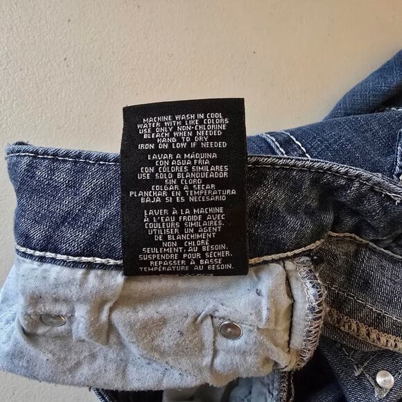 Seven7 Bootcut Jeans Women's 20 Blue Dark Wash Slight Distressed Flap Pockets - Picture 7 of 16